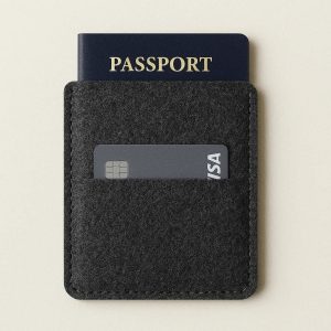 Minimalist Felt Passport Sleeve For Men With Credit Card Pocket And Lightweight Slim Profile Design