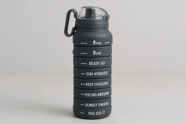 Smart Collapsible Water Bottle With Time Marker For Fitness Tracking And Daily Hydration Goals