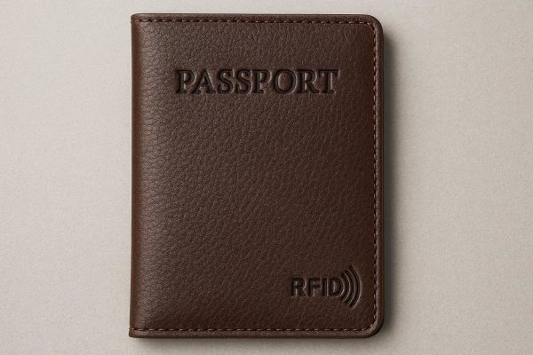 Genuine Leather Passport Holder With RFID Blocking For Secure International Travel And Document Protection