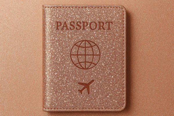 Luxury Glitter Passport Case For Girls With Rose Gold Finish And Sparkly Eye Catching Travel Style