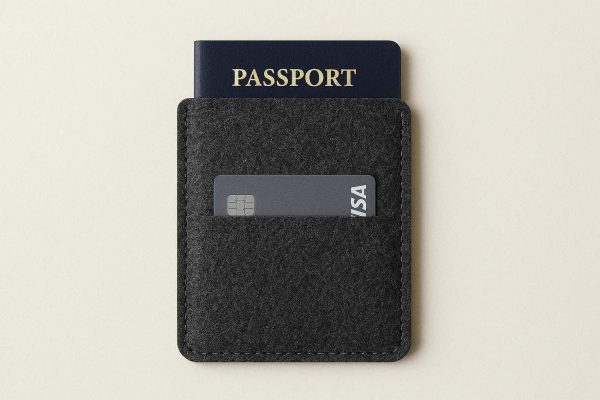 Minimalist Felt Passport Sleeve For Men With Credit Card Pocket And Lightweight Slim Profile Design