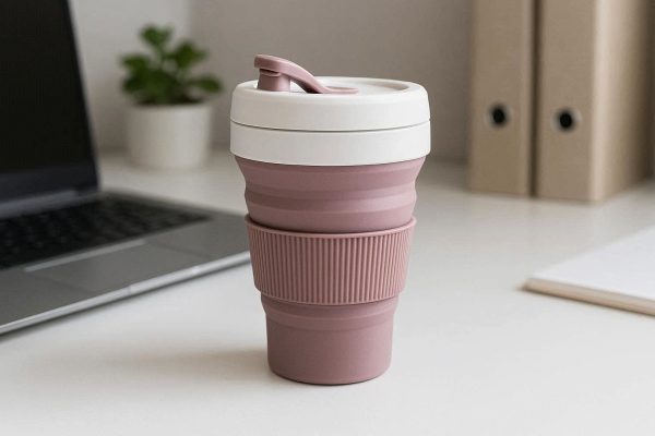 Expandable Silicone Coffee Cup With Heat Resistant Sleeve For Office Commuting And Eco Friendly Living