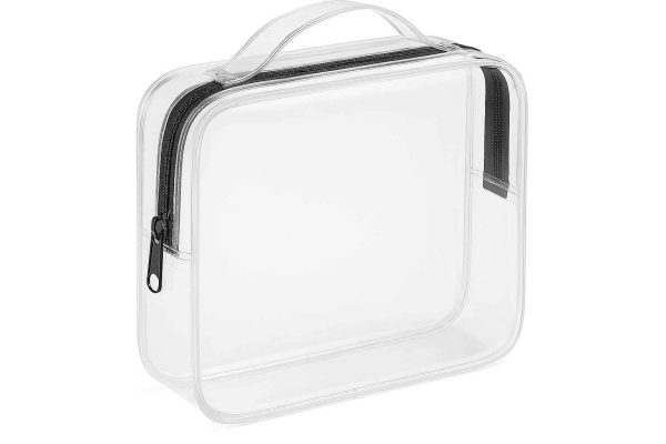 Clear Waterproof PVC Cosmetic Bag For Airport Security TSA Approved Quart Size Toiletry Storage