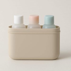 Minimalist Silicone Toiletry Pouch For Small Travel Bottles With Leak Proof Seal And Easy Wash