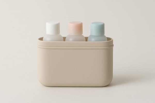 Minimalist Silicone Toiletry Pouch For Small Travel Bottles With Leak Proof Seal And Easy Wash