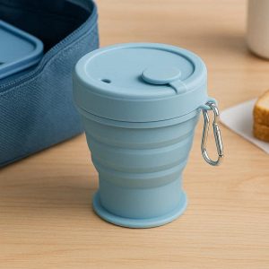 Reusable Foldable Silicone Drinking Cup For Kids School Lunch And Family Travel Hygiene Safety
